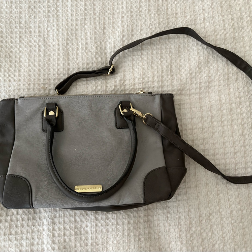 Gray and Black Handbag